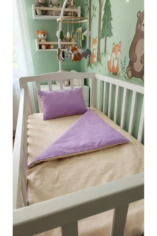 Baby Clime NVTK3-90130-1 3 Parça Bebek Nevresim Takımı - 90X130 Yorgan Kılıfı, Yastık Kılıfı Ve Çarşaf