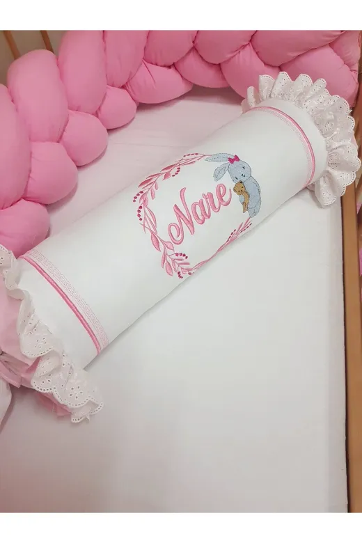 Baby Clime ŞEKER YASTIK Dantelli Şeker Yastık Silindir Kırlent - Dekoratif Bebek Yastığı