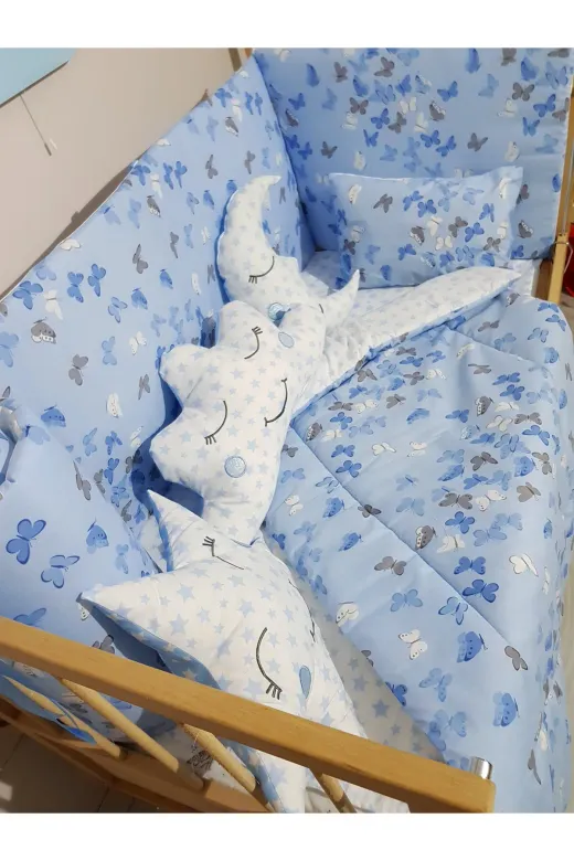 Baby Clime USR-60120-1. 60X120 Bebek Uyku Seti - Cibinliksiz - Kelebek Desenli (Mobilya Beşik Hariç)