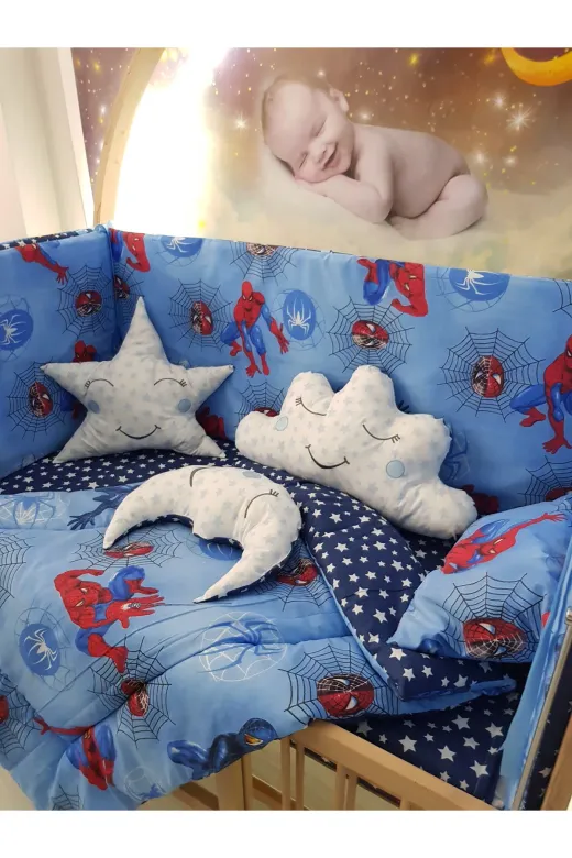 Baby Clime USR-60120-1. 60X120 Bebek Uyku Seti - Cibinliksiz - Örümcek Adam (Mobilya Beşik Hariç)