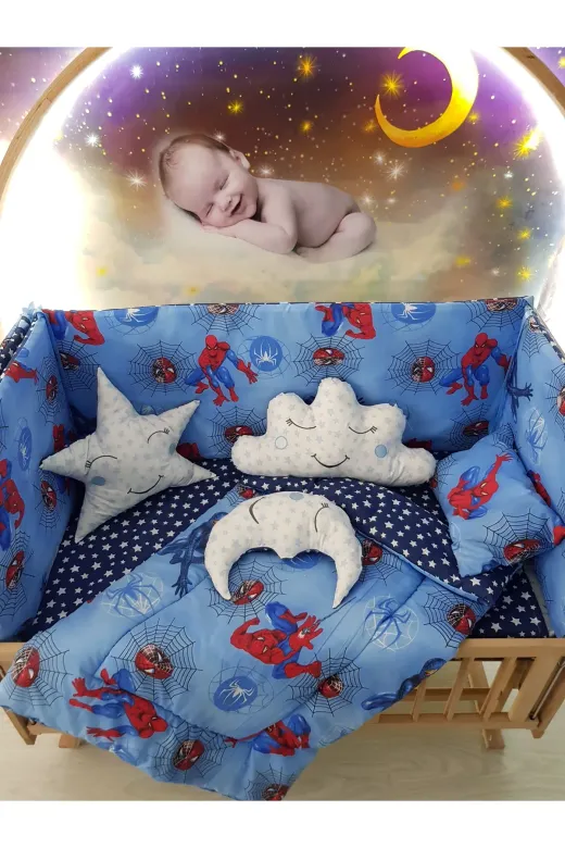 Baby Clime USR-60120-1. 60X120 Bebek Uyku Seti - Cibinliksiz - Örümcek Adam (Mobilya Beşik Hariç)