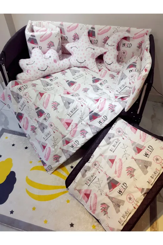 Baby Clime USR-70110-1. 70X110 Bebek Uyku Seti - Cibinliksiz - Çadır Desenli (Park Beşik Hariç)
