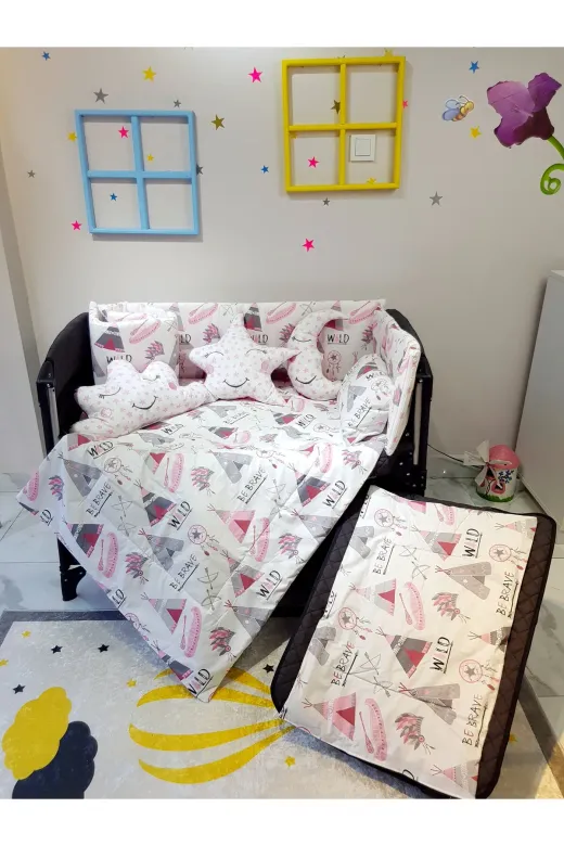 Baby Clime USR-70110-1. 70X110 Bebek Uyku Seti - Cibinliksiz - Çadır Desenli (Park Beşik Hariç)