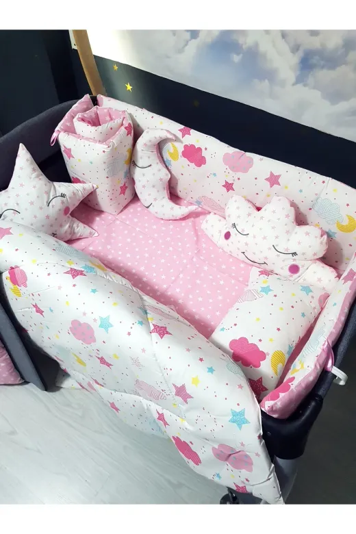 Baby Clime USR-70110-2. 70X110 Park Beşik Bebek Uyku Seti 11 Parça Yorgan Yastık Çarşaf