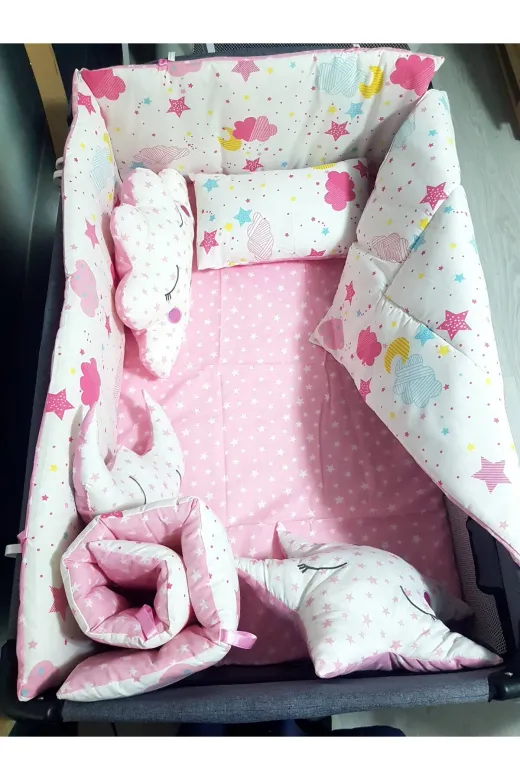 Baby Clime USR-70110-2. 70X110 Park Beşik Bebek Uyku Seti 11 Parça Yorgan Yastık Çarşaf