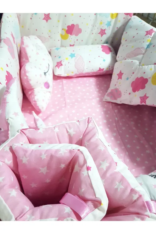 Baby Clime USR-70120-2. 70X120 Park Beşik Bebek Uyku Seti 11 Parça Yorgan Yastık Çarşaf