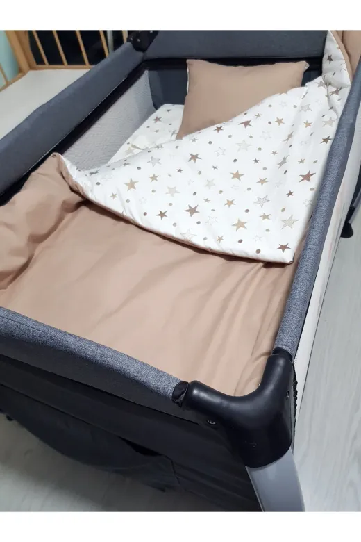 Baby Clime USR-90130-5'Lİ 90X130 Bebek Uyku Seti 5'li - Kahverengi Yıldız Desenli (Tüm Ölçülere Uygun)