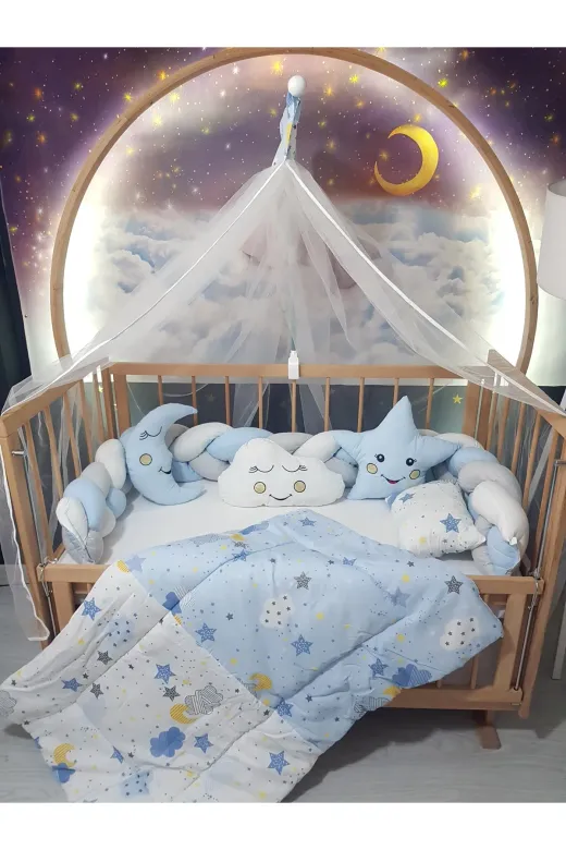 Baby Clime USR-RÜYA-ÖRGÜ-1. 60X120 Bebek Uyku Seti - Örgü Korumalı, Cibinlikli Ve Aparatlı