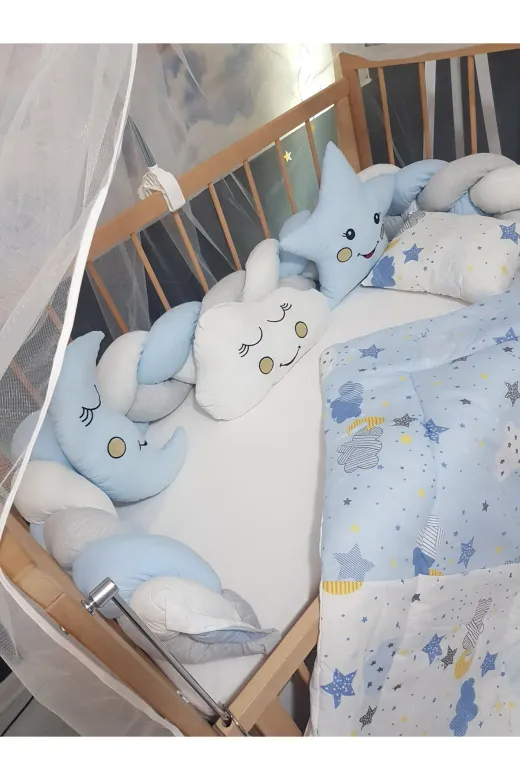 Baby Clime USR-RÜYA-ÖRGÜ-1. 60X120 Bebek Uyku Seti - Örgü Korumalı, Cibinlikli Ve Aparatlı