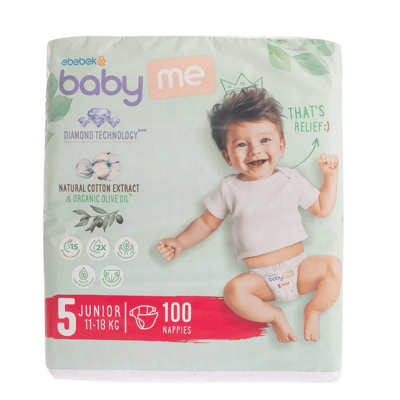 Baby Me HJGJGJ540GGJ Junior 5 Numara Bebek Bezi 11-18 Kg 100 Adet