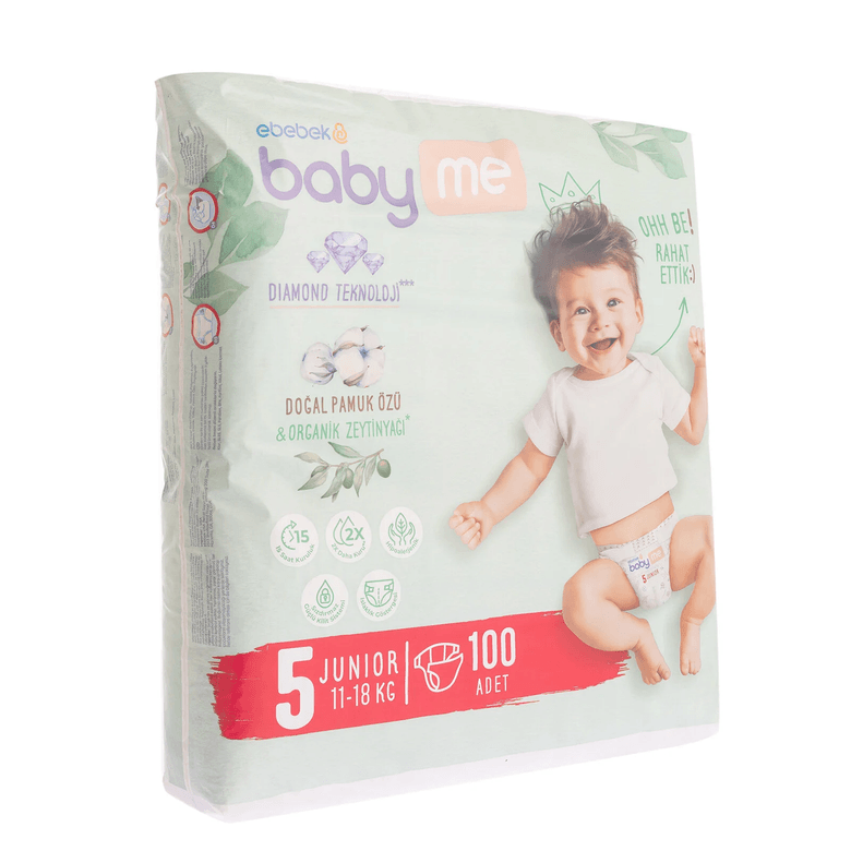 Baby Me HJGJGJ540GGJ Junior 5 Numara Bebek Bezi 11-18 Kg 100 Adet