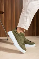 Bağcıklı Erkek Sneaker Haki Süet