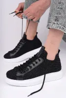 Bağcıklı Tekstil Erkek Spor Ayakkabı Siyah