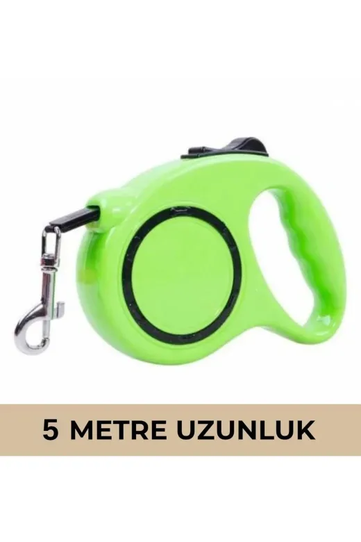 Balance Life 105B845071372511407 Makaralı Köpek Gezdirme Tasması Yeşil Siyah 5Mt