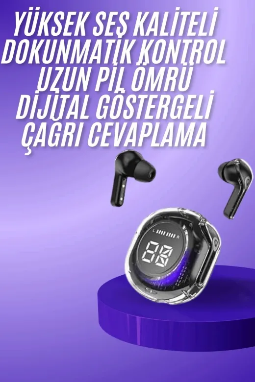 Balance Life GROUP-2562218 Mey İthalat® Yeni Nesil Bluetooth Kulaklık Dijital Göstergeli Gamin Dokunmatik 5.3 Kablosuz