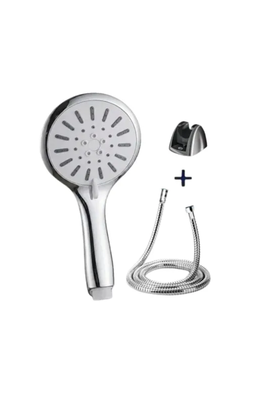 Balance Life GROUP-2587192 Mey İthalat® Spiral Hortumlu 4 Kademeli Krem El Duşu Başlığı Banyo Duş Seti