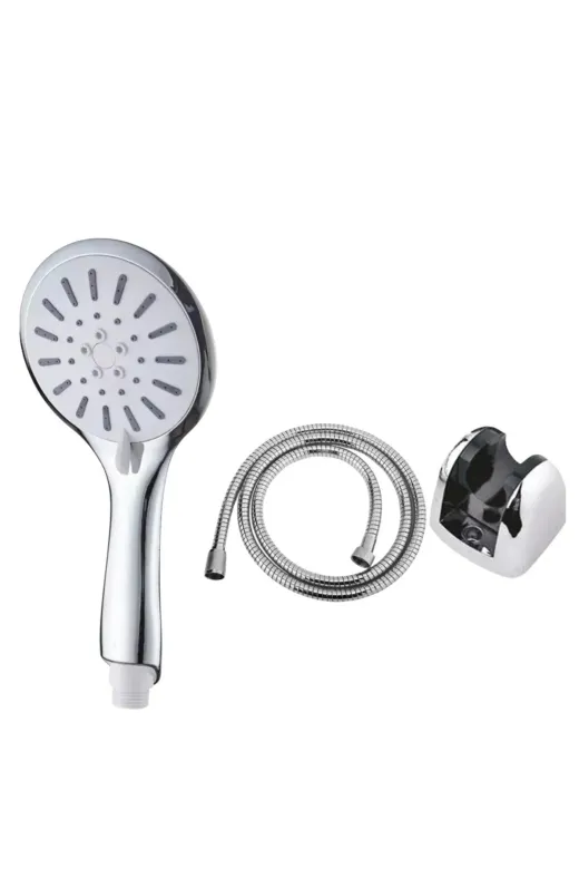 Balance Life GROUP-2587192 Mey İthalat® Spiral Hortumlu 4 Kademeli Krem El Duşu Başlığı Banyo Duş Seti