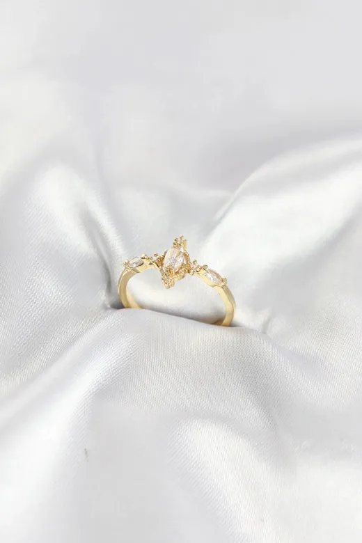Balance Life GROUP-2588195 Mey İthalat® Gold Renk Vintage Model Zirkon Taşlı Yüzük