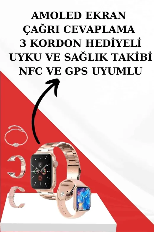Balance Life GROUP-2591439 Mey İthalat® Wireless Şarjlı Pembe Akıllı Saat Ve Kablosuz Bluetooth Kulaklık Dokunmatik Kontrol