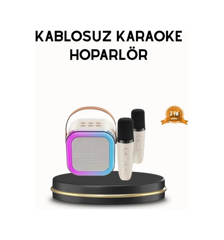 Balancelife 125023980 Mey İthalat Bluetooth Karaoke Hoparlör Renkli Led Işıklı Ve Type-C Şarjlı Çok Renkli