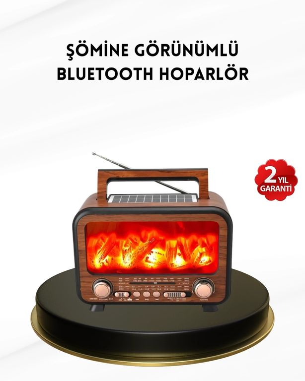 Balancelife 125025808 Mey İthalat Alev Işığı Efektli Solar Bluetooth Hoparlör Radyo Destekli Taşınabilir Model Çok Renkli