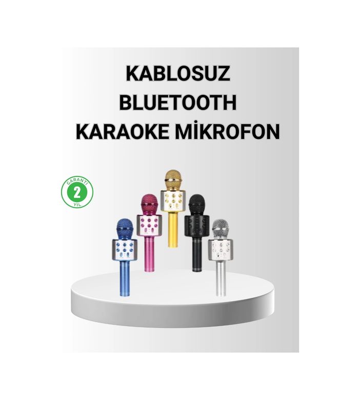Balancelife 125120278 Mey İthalat Bluetooth Karaoke Mikrofon Yüksek Ses Kalitesi, Yankı Efektli, Uzun Ömürlü Pil Çok Renkli