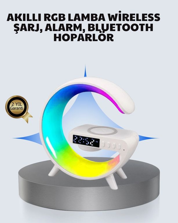 Balancelife 125866690 Mey İthalat Başucu İçin Tasarlanmış Kablosuz Şarjlı Gece Lambası Ve Bluetooth Ses Sistemi Çok Renkli