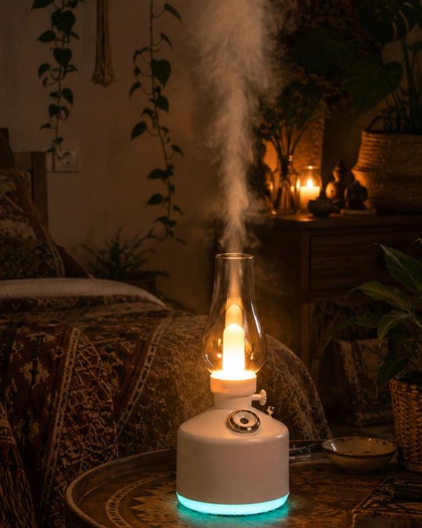 Balancelife 127315916 Mey İthalat Led Işıklı Vintage Hava Nemlendirici Aromaterapi Difüzörü Usb Şarjlı Çok Renkli