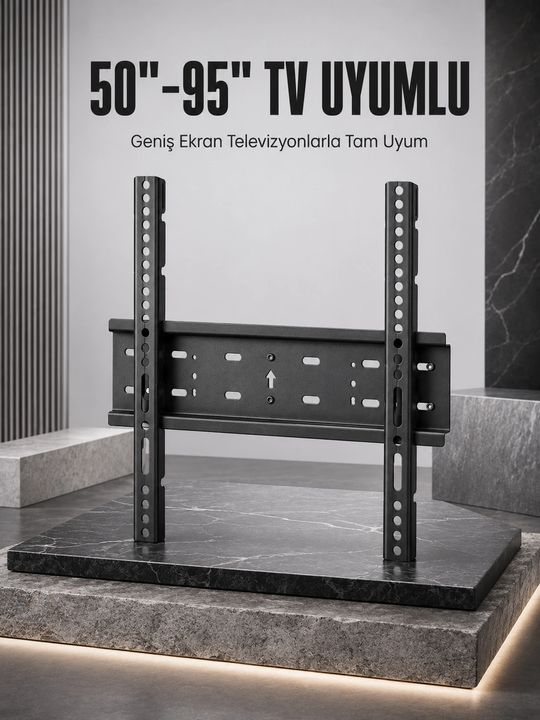 Balancelife 133322698 Mey İthalat Tv Duvar Askı Aparatı 50-95 İnç Uyumlu Güvenli Sabit Montaj