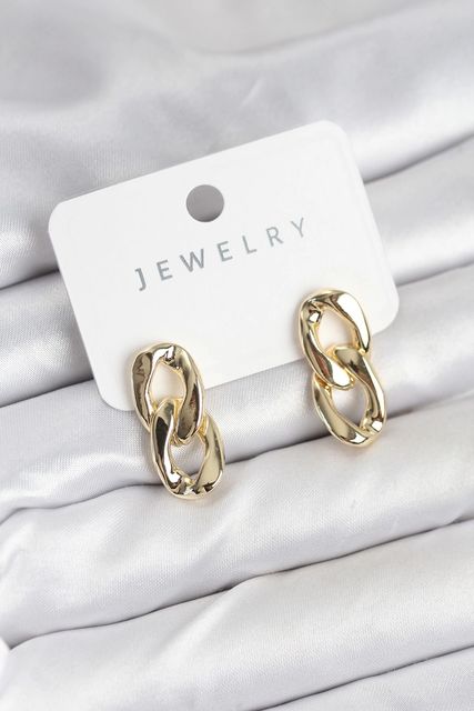 Balancelife MEYEB68c94957abf433c55c0ac84a-BLMY Mey İthalat Pirinç Gold Renk Zincir Model Kadın Küpe Çok Renkli