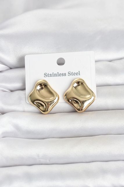 Balancelife MEYEB6a048d85ffd41ddcea0b5806-BLMY Mey İthalat 316L Çelik Gold Renk Plaka Model Kadın Küpe Çok Renkli 54662005