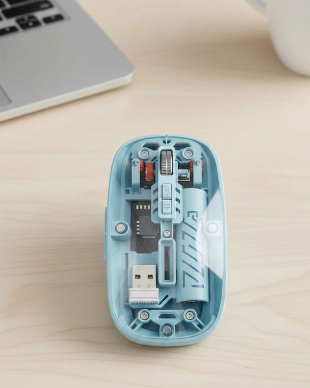 Balancelife MEYTDUCZZZM223MOUSEMAVİ-BLMY Mey İthalat Bluetooth 5.2 Ve 2.4G Usb Kablosuz Mouse Pilli Mavi Tasarım Diğer Çok Renkli