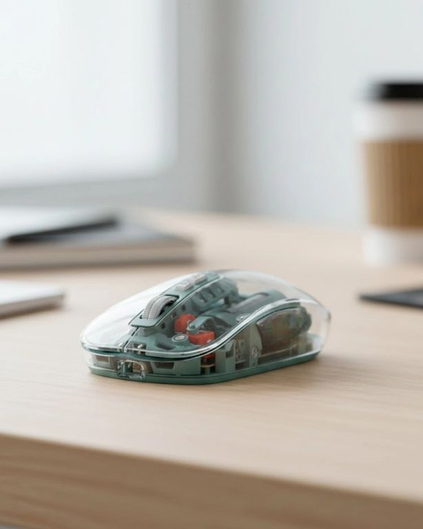 Balancelife MEYTDUCZZZM223MOUSEYEŞİL-BLMY Mey İthalat Bluetooth Ve 2.4G Usb Destekli Pilli Kablosuz Şeffaf Mouse Diğer Çok Renkli