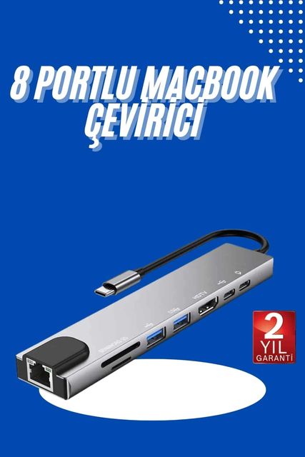 Balancelife MEYTDUCZZZZMACBOOKÇEVİRİCİİİİİİİ3-BLMY Mey İthalat Usb Type-C Hub Dönüştürücü Çevirici Çoklayıcı Macbook Çevirici 8 Portlu