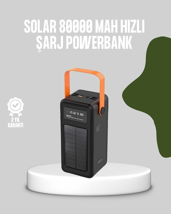 Balancelife TRİTHLTUCZZZ2080POWERBANK-BLNCCC 80000 Mah Solar Powerbank Göstergeli Fenerli Hızlı Şarj Taşınabilir Şarj Cihazı Açık