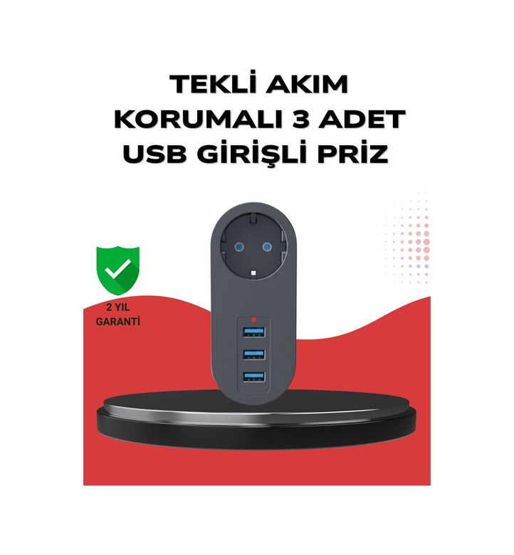 Balancelife TRİTHLTUCZZZ3400PRİZ-3-BLNCCC Isıya Dayanıklı 3 Usb Portlu Güvenlikli Priz Akıllı Enerji Yönetimi 0-2