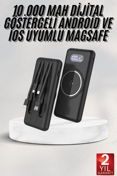 Balancelife TRİTHLTUCZZZPWPG10POWERBANKKKKK1-BLNCCC Wireless Powerbank 10000 Mah Led Ekranlı Dahili Kablolu Hızlı Şarj Açık