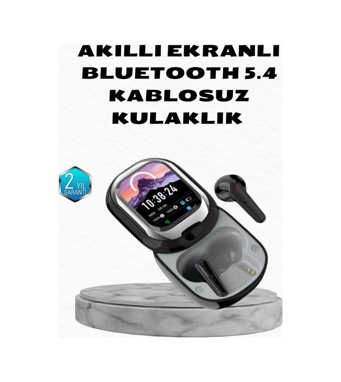 Balancelife TRİTHLTXUCZZZSEONEKULAKLIK-BLNCCC Aktif Gürültü Engelleme Özellikli Kablosuz Kulaklık Akıllı Ekranlı Şarj Kutusu Beyaz - Siyah