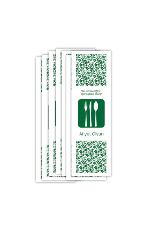 Balkan 18658618658622 Kağıt Sülfit Çatal Kaşık Bıçak Kılıfı 500 Adet - 8Cm X 24Cm Tek Kullanımlık