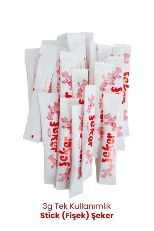 Balkan 456466446464 Tek Kullanımlık Stick (Fişek) Şeker 3G - 1000 Adet (Çay Şekeri) Kullan At Toz Şeker