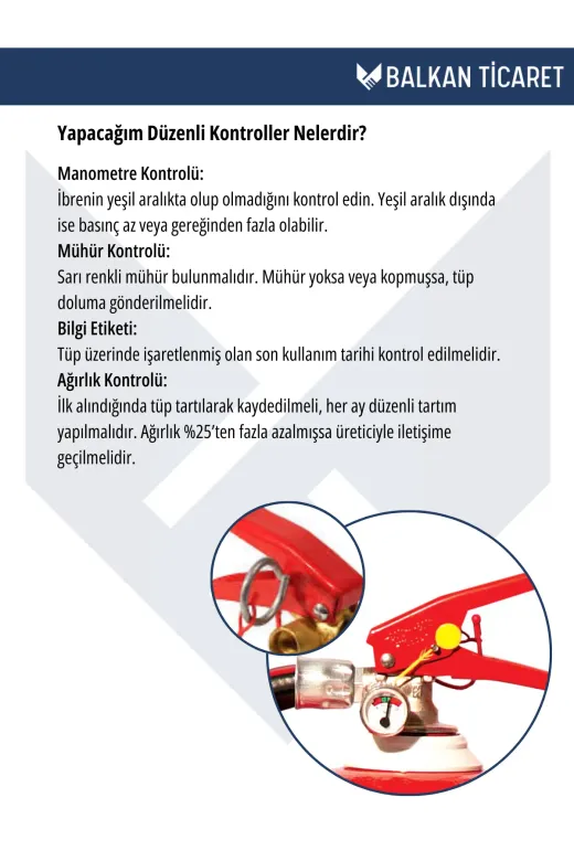 Balkan Ticaret 2YST-L-new 2 Adet Tozlu Yangın Tüpü 4 Yıllık Ruhsata Uygun (Levha)