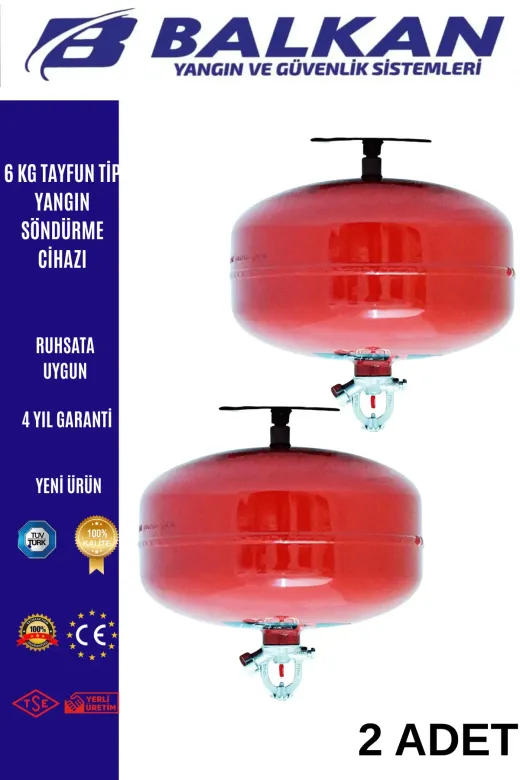 Balkan Ticaret BALKANT2 6 Kg Tayfun Tip Yangin Söndürme Cihazi 2 Adet