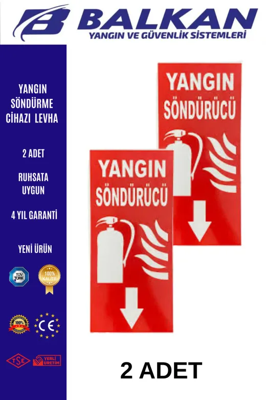 Balkan Ticaret LEVHA2 Yangin Söndürücü Levha 2 Adet