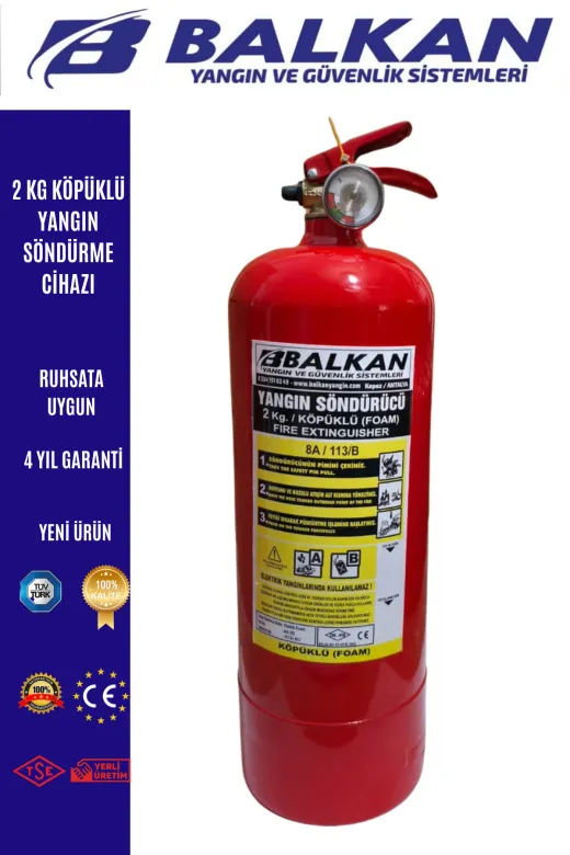 BALKAN YANGIN VE GÜVENLİK SİSTEMLERİ BALKAN2KGHFC3 2 Kg Hfc Otomatik Pano Söndürme Cihazi 3 Adet