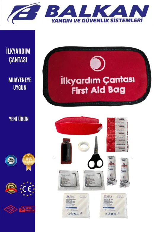 BALKAN YANGIN VE GÜVENLİK SİSTEMLERİ İLK1 Tüvtürk Uyumlu İlkyardim Çantasi Seti
