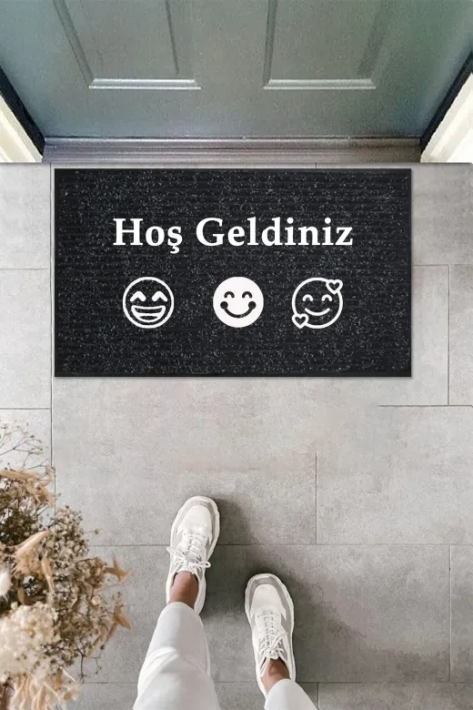 Balkon Ve Iç Dış Kapı Yıkanabilir Nem Alıcı Toz Alıcı Halı Kapı Önü Paspası Türkçe Hoş Geldiniz