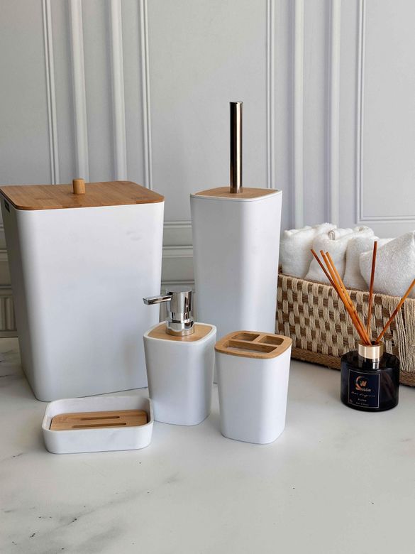 ban09446150 Braga Banyo Seti White Silver 5 Parça