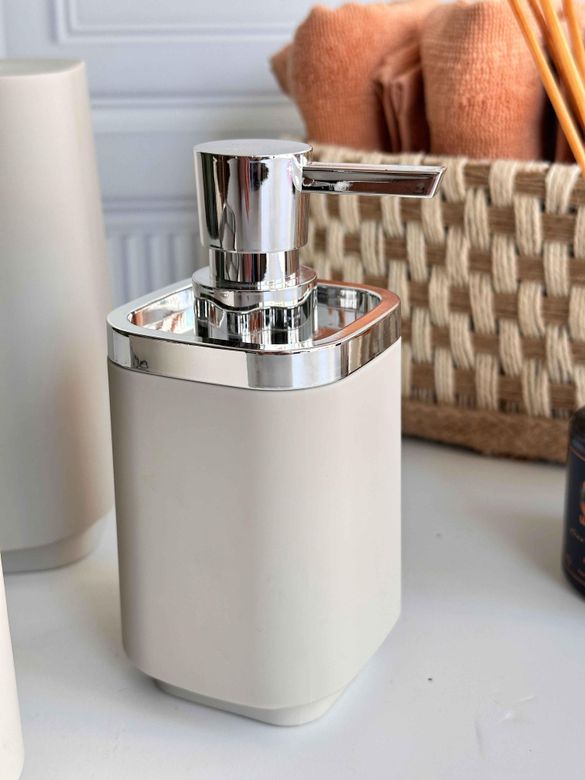 ban879480461 Piazza Beige Silver Banyo Seti 5 Parça