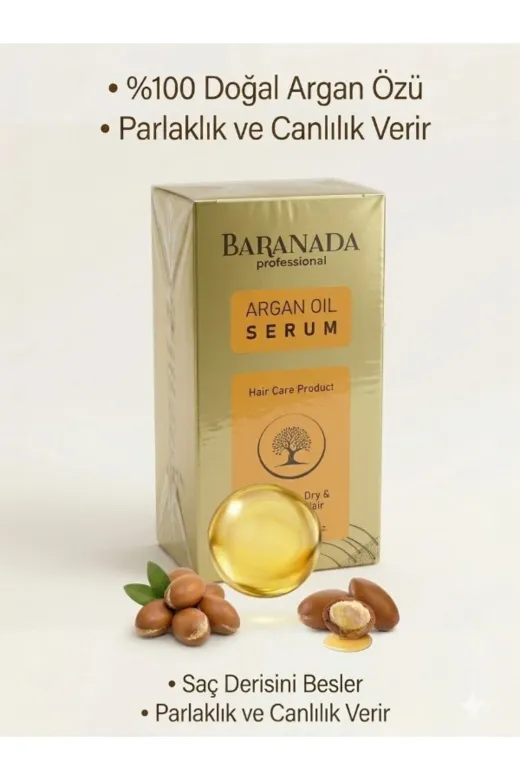 BARANADA professional arganoil Argan Yağı Saç Bakım Serumu Kuru Ve Hasarlı Saçlar İçin Onarıcı 100 Ml (3.38 Fl.oz)