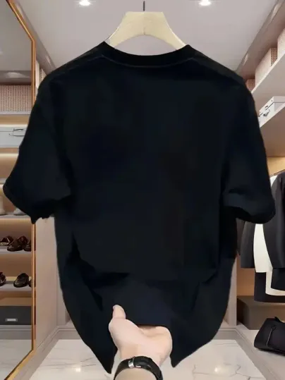 Baskılı Oversize Bisiklet Yaka T-shirt - Beyaz - S - Siyah